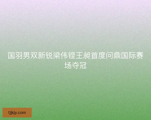 国羽男双新锐梁伟铿王昶首度问鼎国际赛场夺冠